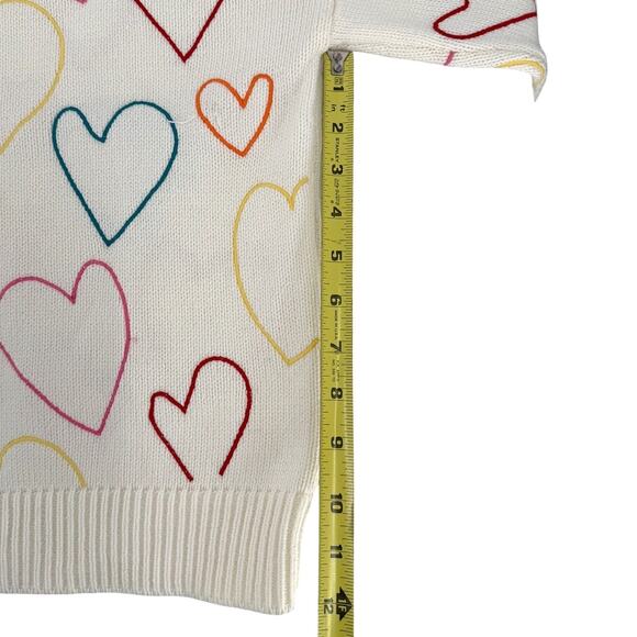 NWT XOKR Kerri Rosenthal Knit Love Heart Cream Multi Color Cardigan Size MEDIUM - Picture 8 of 10